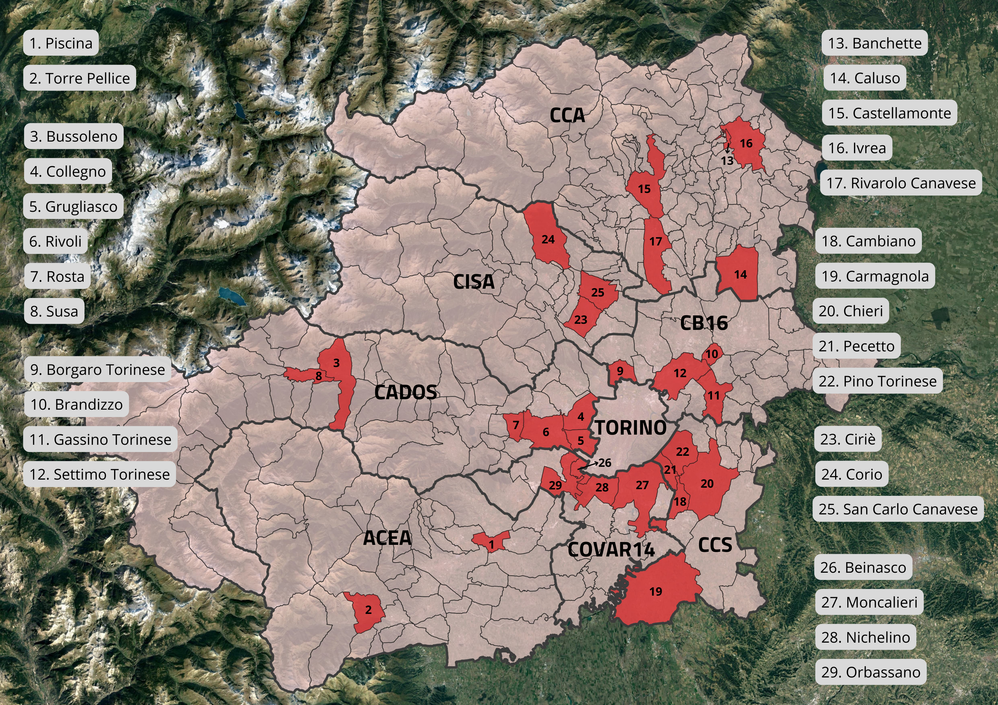 Comuni oggetto della campagna di analisi merceologiche 2022-2023